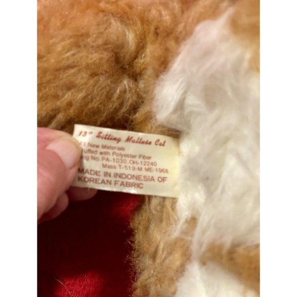 Vintage America Wego Maltese Plush Stuffed Sitting Lifelike Cat 13” - Picture 5 of 9